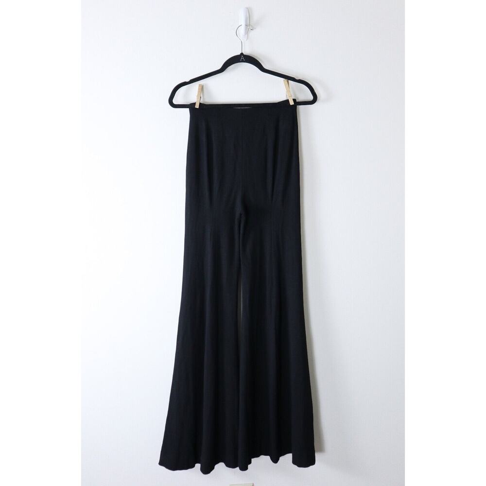 Rosetta Getty Size S Jersey Wide Flare Leg Pants Pull On Black Stretch - Picture 6 of 11